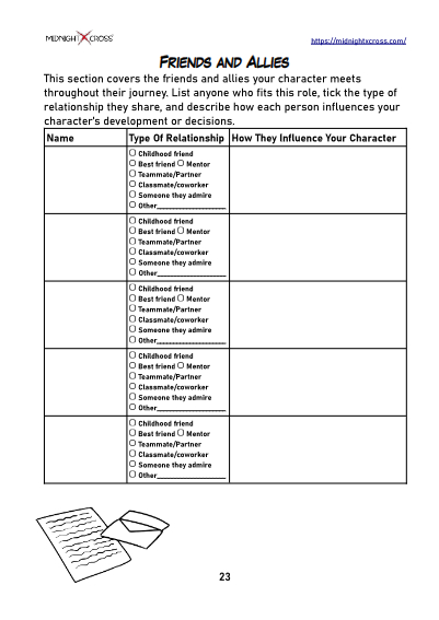 Pro Character Creation Worksheet Preview 23